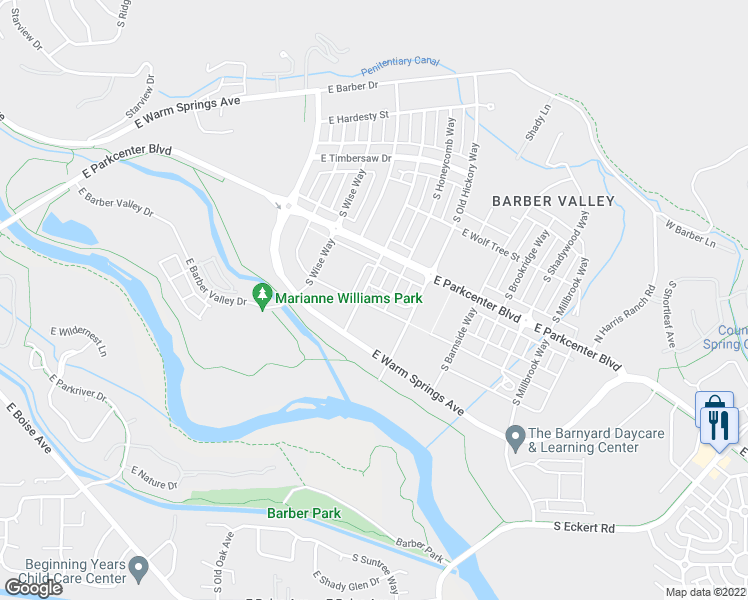 map of restaurants, bars, coffee shops, grocery stores, and more near 3025 South Honeycomb Way in Boise