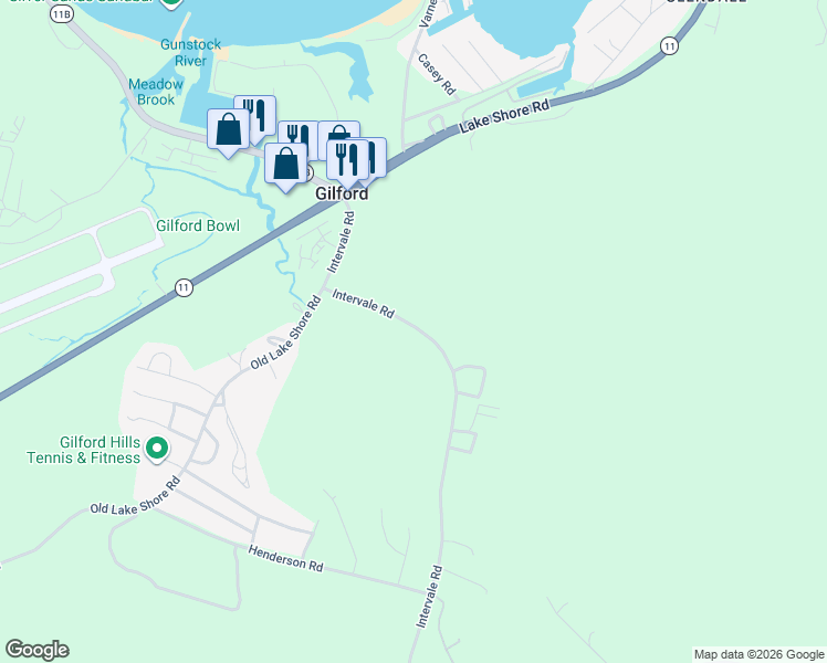 map of restaurants, bars, coffee shops, grocery stores, and more near 336 Intervale Road in Gilford