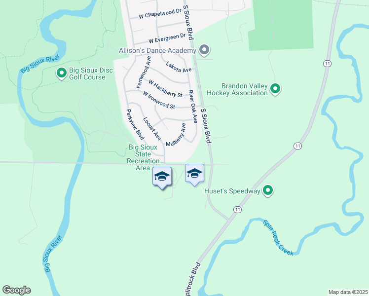 map of restaurants, bars, coffee shops, grocery stores, and more near 1800 Mulberry Avenue in Brandon