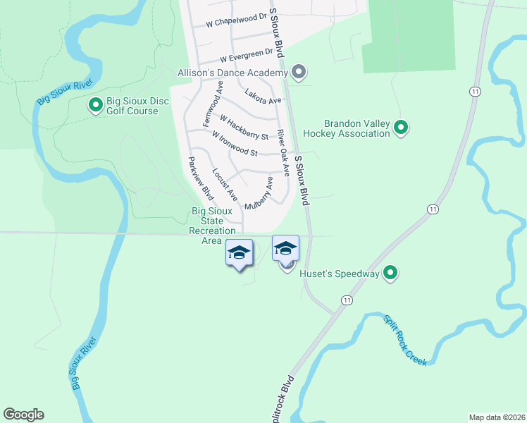 map of restaurants, bars, coffee shops, grocery stores, and more near 1800 Mulberry Avenue in Brandon