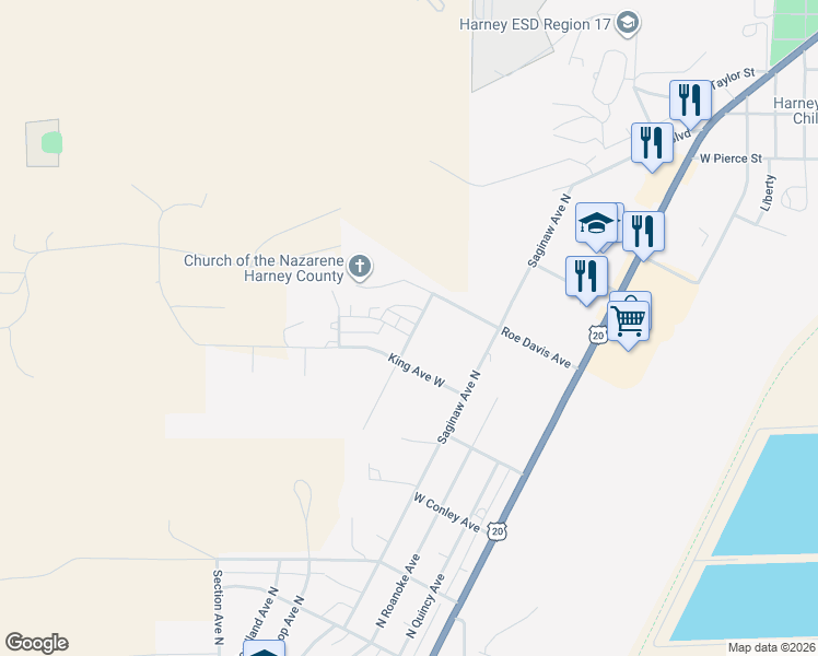 map of restaurants, bars, coffee shops, grocery stores, and more near 507 West Ridge Avenue in Hines