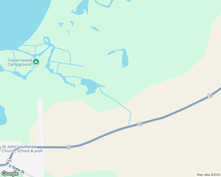 map of restaurants, bars, coffee shops, grocery stores, and more near W9704 Wisconsin 68 in Fox Lake