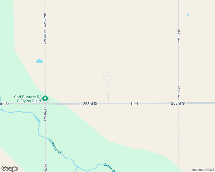 map of restaurants, bars, coffee shops, grocery stores, and more near 46746 263rd Street in Sioux Falls