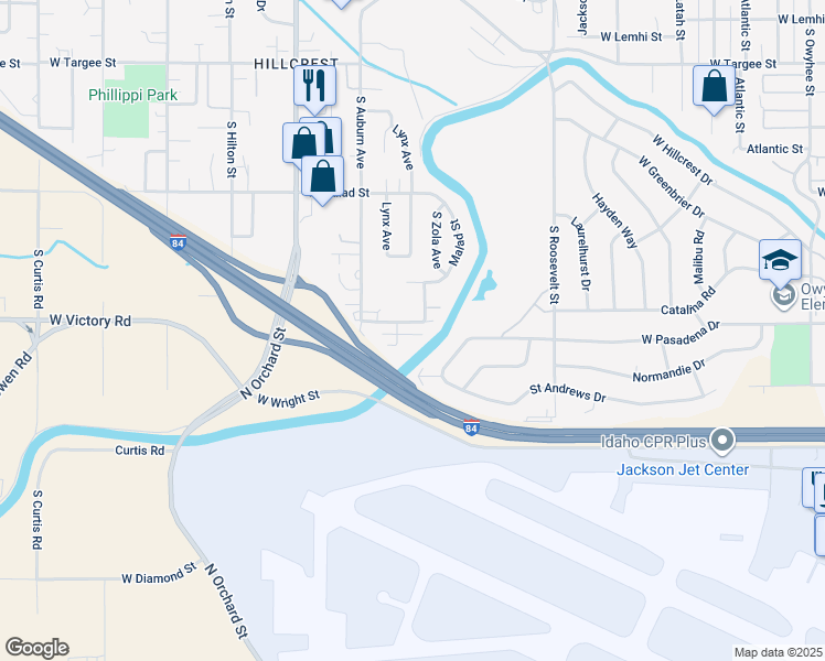 map of restaurants, bars, coffee shops, grocery stores, and more near 4684 West Pasadena Lane in Boise