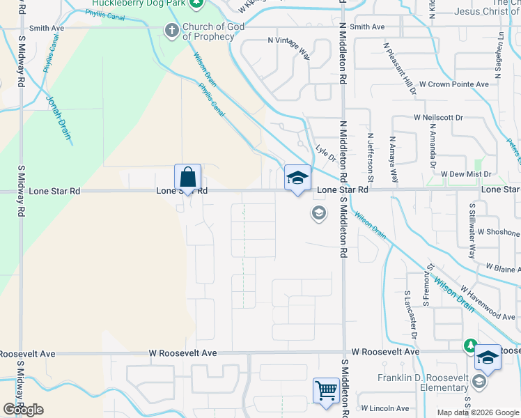 map of restaurants, bars, coffee shops, grocery stores, and more near 11255 West Quartet Street in Nampa