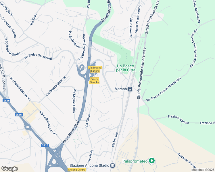 map of restaurants, bars, coffee shops, grocery stores, and more near 7 Via Maestri del Lavoro in Ancona