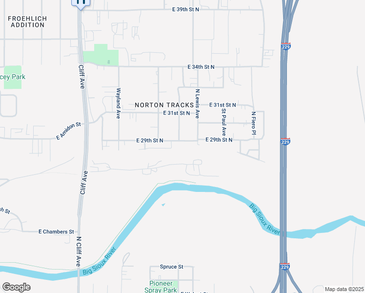 map of restaurants, bars, coffee shops, grocery stores, and more near 1901-1999 East 29th Street North in Sioux Falls
