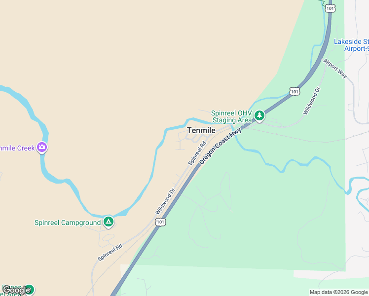 map of restaurants, bars, coffee shops, grocery stores, and more near 67604 Spinreel Road in North Bend