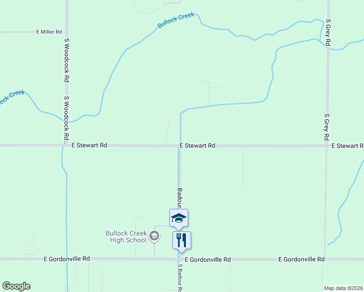 map of restaurants, bars, coffee shops, grocery stores, and more near 2001 East Stewart Road in Midland