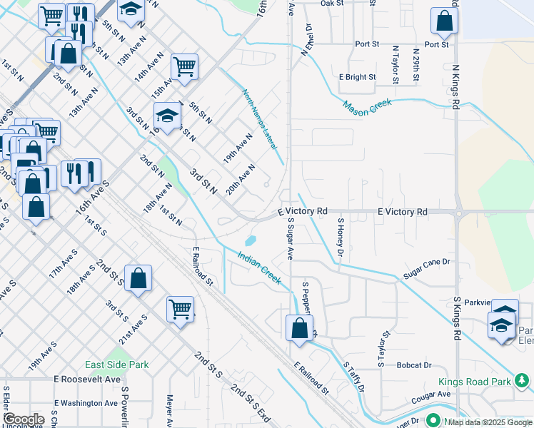 map of restaurants, bars, coffee shops, grocery stores, and more near 1 North Sugar Street in Nampa