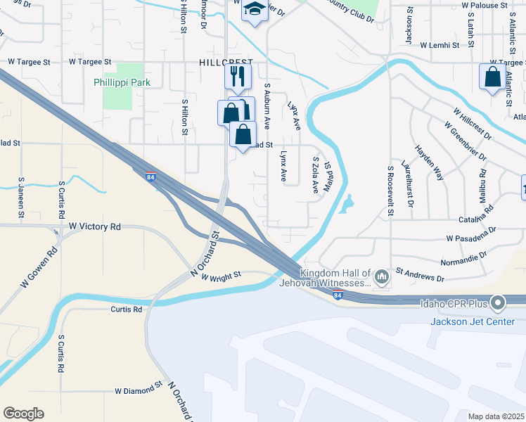map of restaurants, bars, coffee shops, grocery stores, and more near 4813 West Sheila Lane in Boise