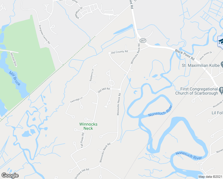 map of restaurants, bars, coffee shops, grocery stores, and more near 67 Coach Lantern Lane West in Scarborough