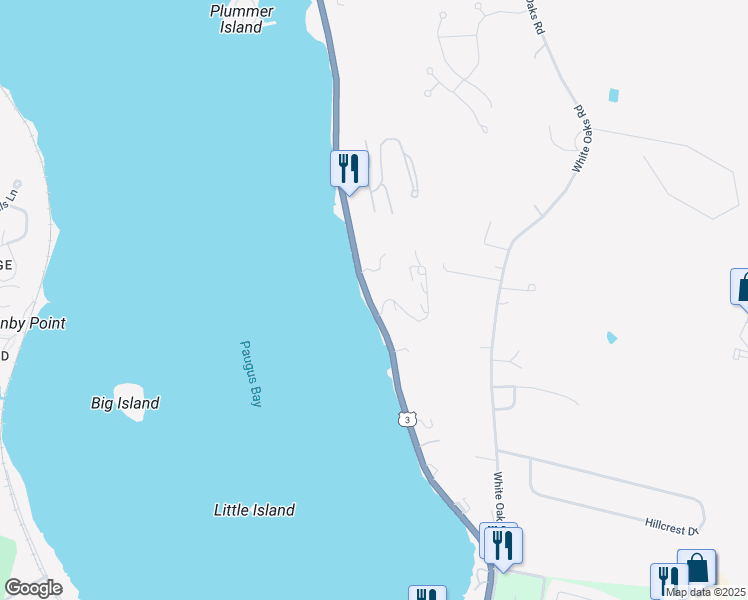 map of restaurants, bars, coffee shops, grocery stores, and more near 277 Weirs Boulevard in Laconia