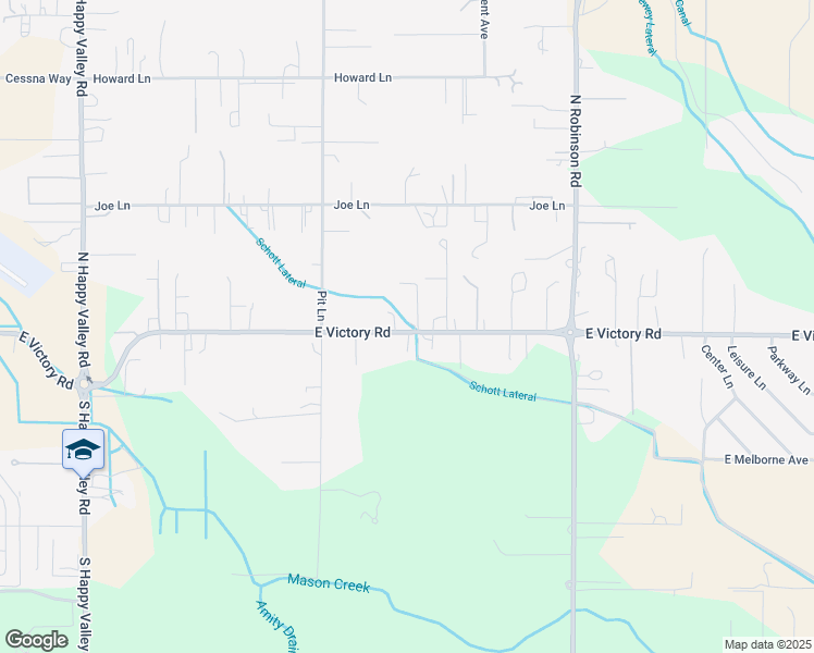 map of restaurants, bars, coffee shops, grocery stores, and more near 5716 East Victory Road in Nampa