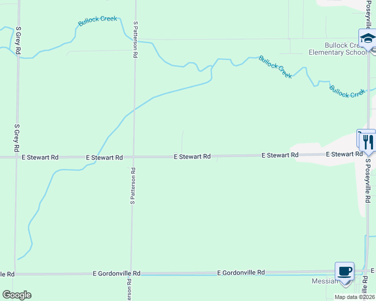 map of restaurants, bars, coffee shops, grocery stores, and more near 2641 East Stewart Road in Midland