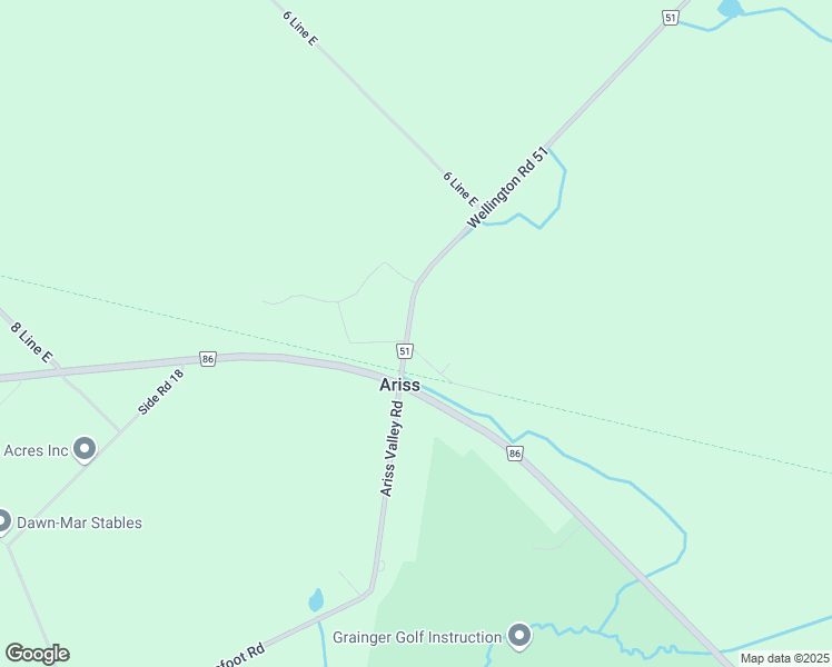 map of restaurants, bars, coffee shops, grocery stores, and more near 7209 Wellington County Road 51 in Ariss