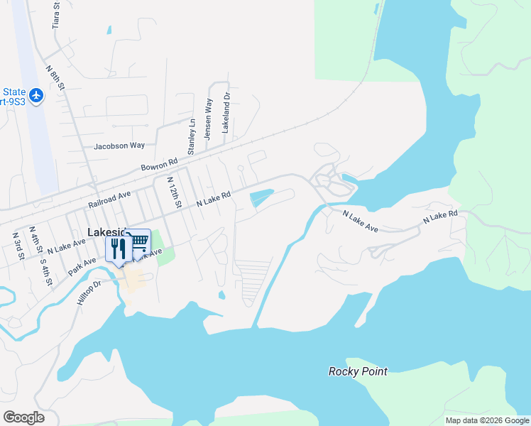 map of restaurants, bars, coffee shops, grocery stores, and more near 6 Pond Lane in Lakeside