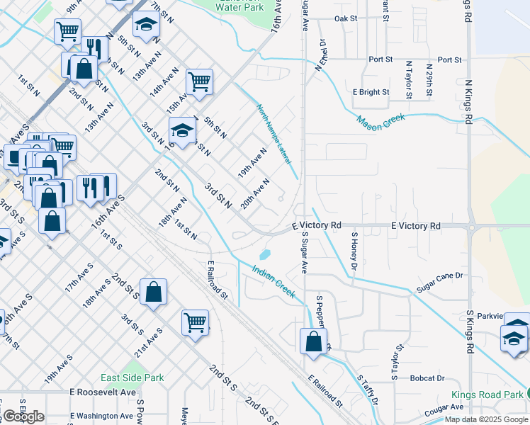 map of restaurants, bars, coffee shops, grocery stores, and more near 2103 4th Street North in Nampa