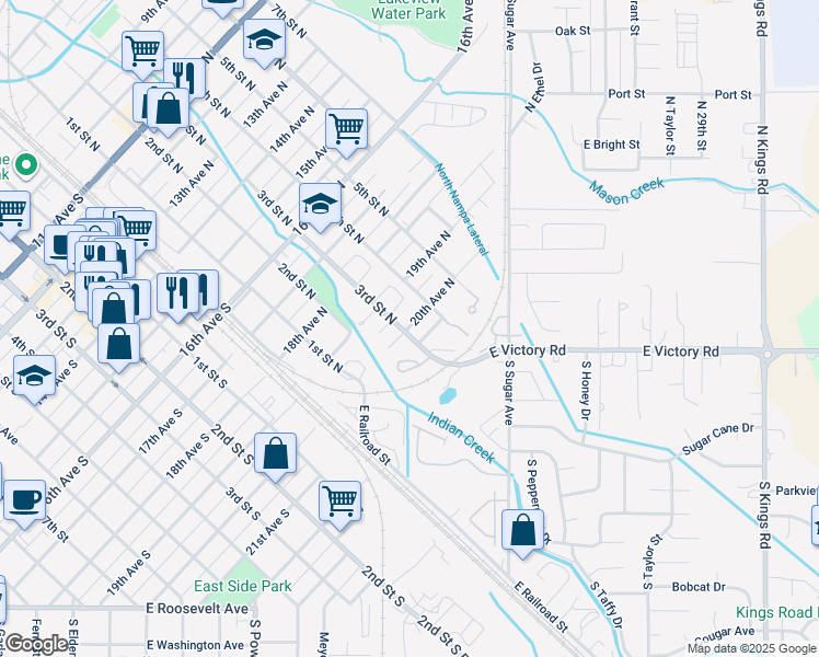 map of restaurants, bars, coffee shops, grocery stores, and more near 308 20th Avenue North in Nampa