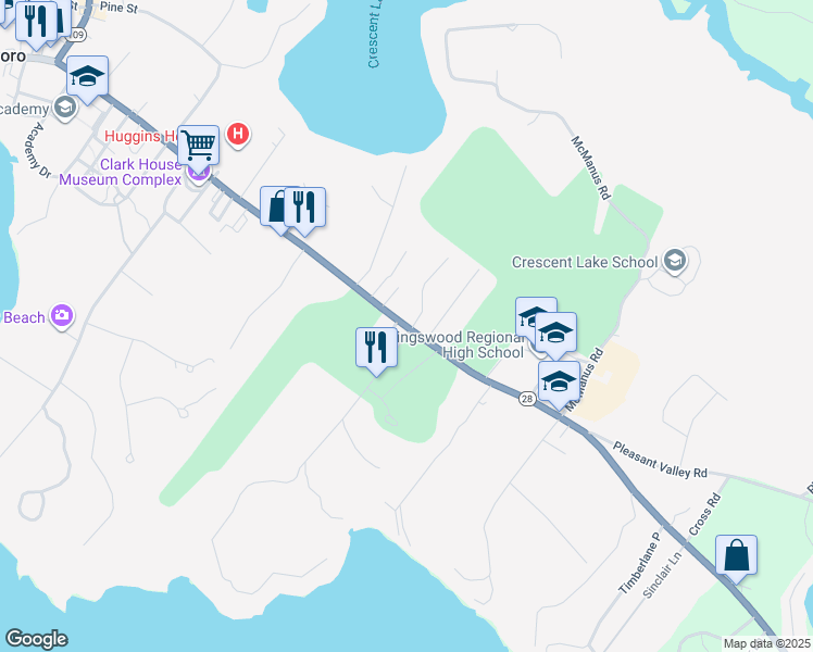 map of restaurants, bars, coffee shops, grocery stores, and more near 404 South Main Street in Wolfeboro
