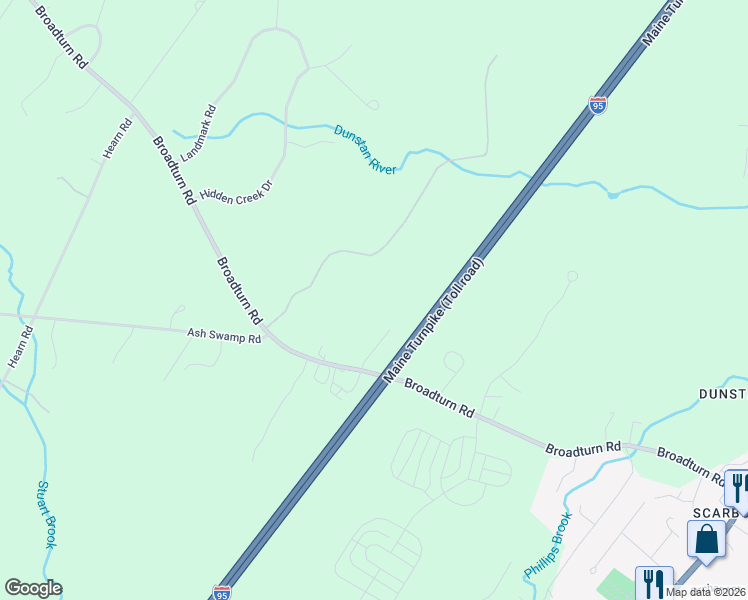 map of restaurants, bars, coffee shops, grocery stores, and more near 91 Broadturn Road in Scarborough