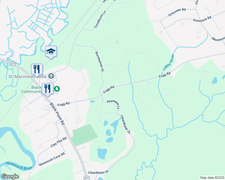 map of restaurants, bars, coffee shops, grocery stores, and more near 4 Phinneas Lane in Scarborough