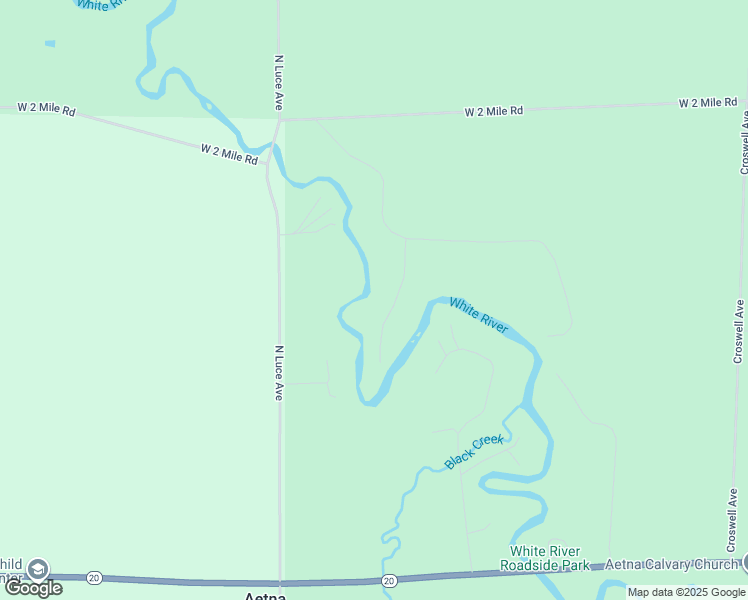 map of restaurants, bars, coffee shops, grocery stores, and more near 1258 Birch Drive in White Cloud