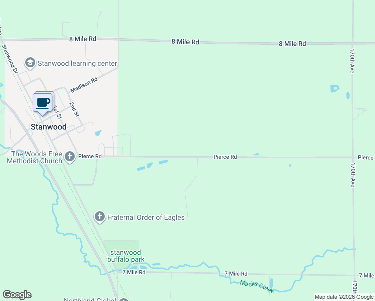 map of restaurants, bars, coffee shops, grocery stores, and more near 17687 Pierce Road in Stanwood