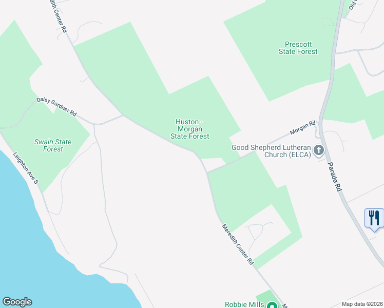 map of restaurants, bars, coffee shops, grocery stores, and more near 490 Meredith Center Road in Laconia