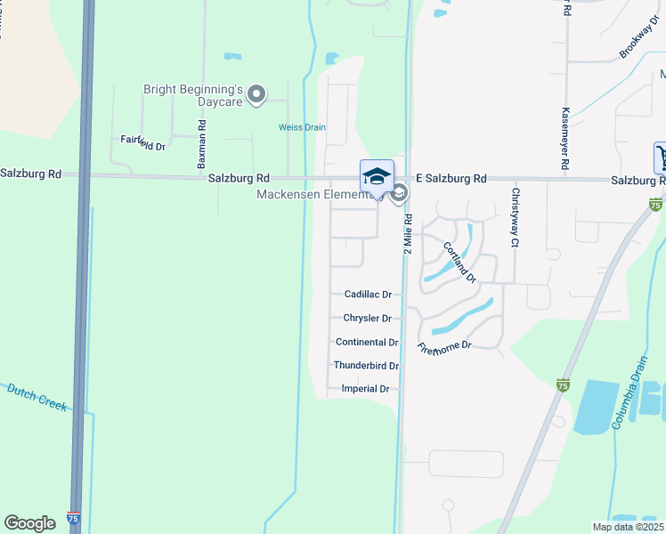 map of restaurants, bars, coffee shops, grocery stores, and more near 2901 Noreen Drive in Bay City