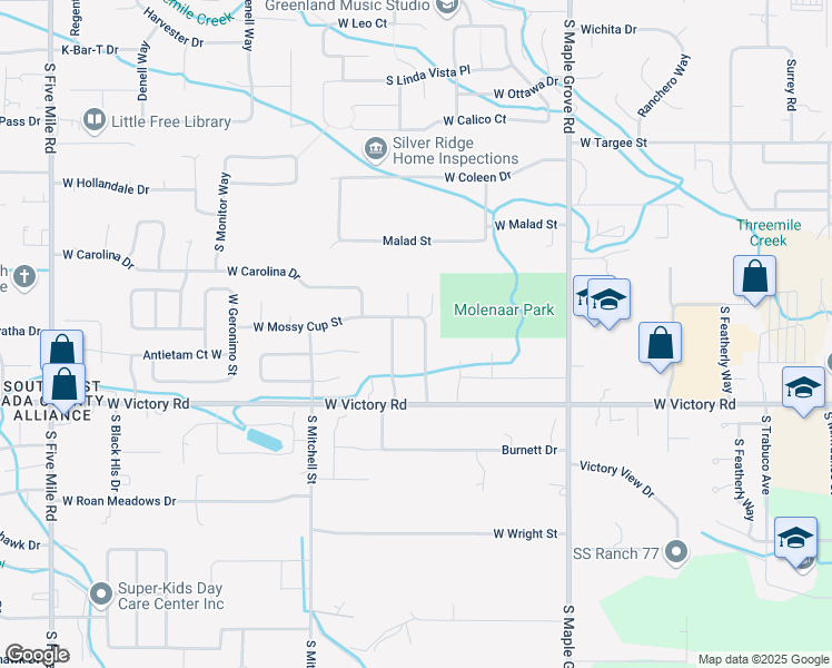 map of restaurants, bars, coffee shops, grocery stores, and more near 2770 Chinkapin Avenue in Boise