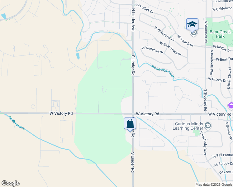 map of restaurants, bars, coffee shops, grocery stores, and more near 1821 West Verneal Court in Meridian