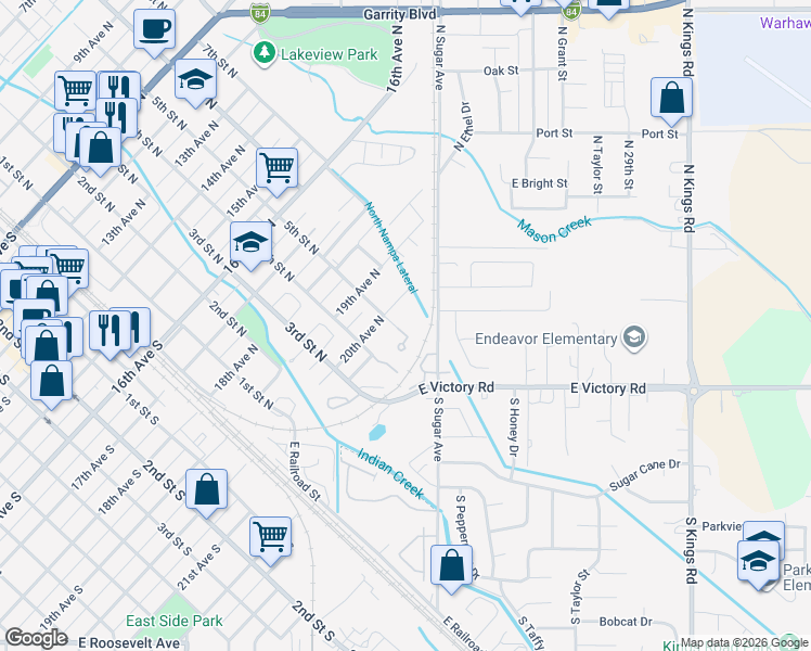 map of restaurants, bars, coffee shops, grocery stores, and more near 516 20th Avenue North in Nampa