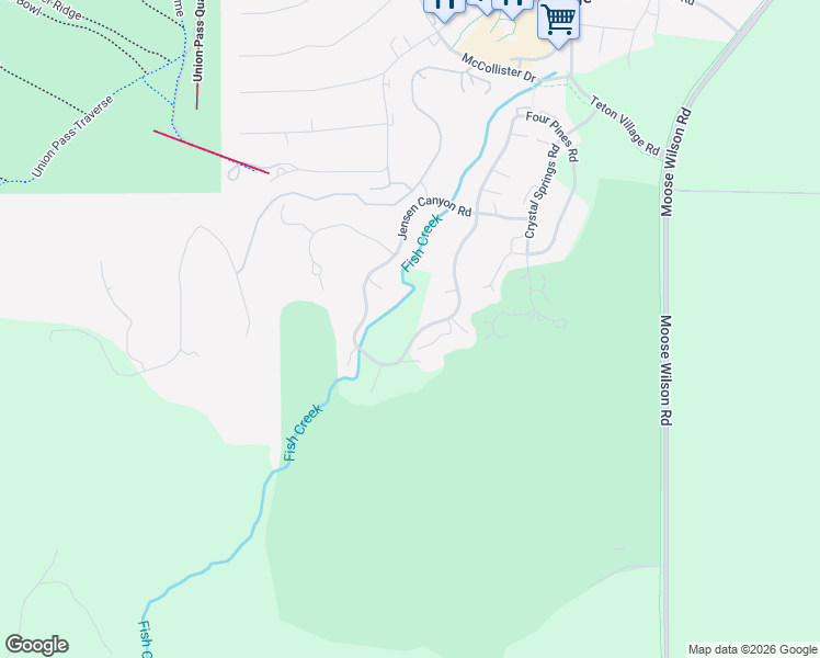 map of restaurants, bars, coffee shops, grocery stores, and more near 6882 Bowman Drive in Teton Village