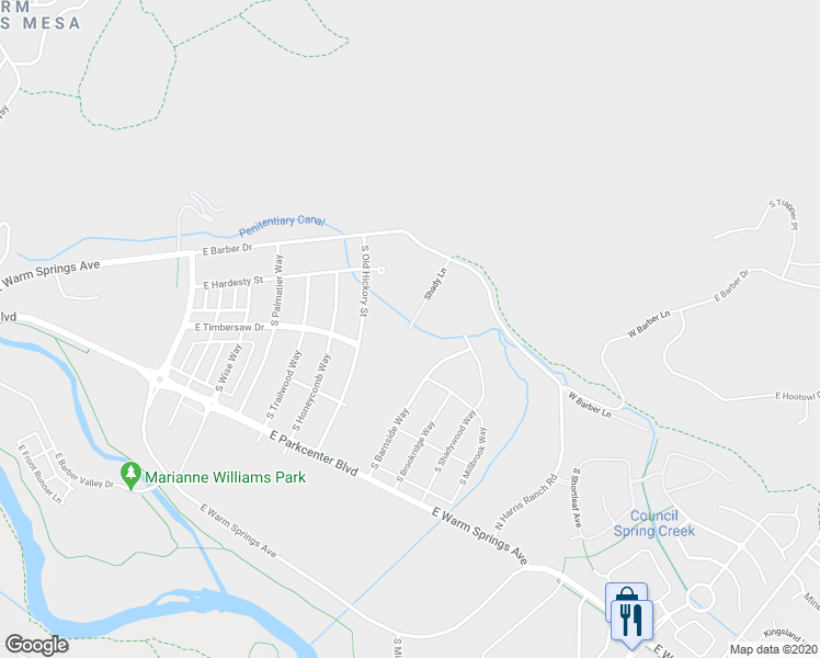 map of restaurants, bars, coffee shops, grocery stores, and more near 2947 Shady Lane in Boise