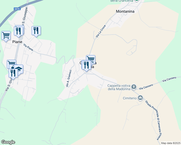 map of restaurants, bars, coffee shops, grocery stores, and more near 6 Via Giacomo Matteotti in Camerata Picena