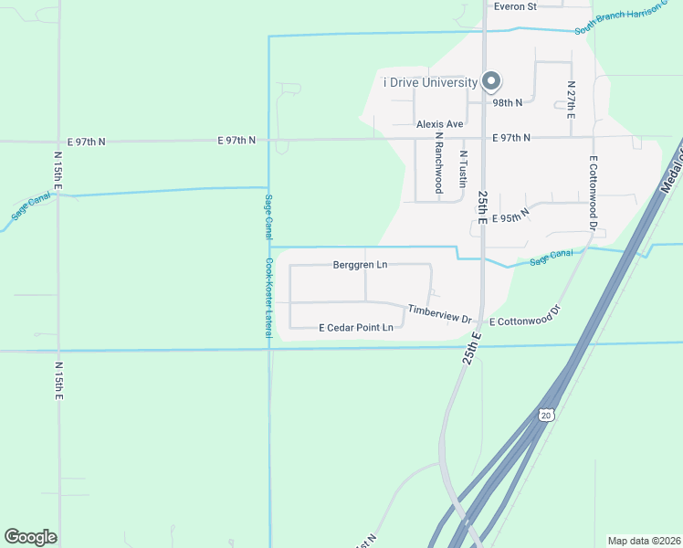 map of restaurants, bars, coffee shops, grocery stores, and more near 2167 East Timberview Drive in Idaho Falls