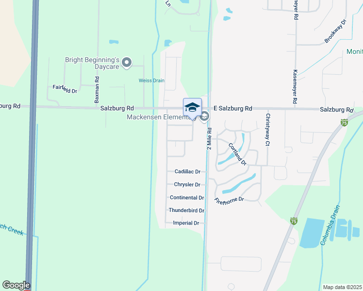 map of restaurants, bars, coffee shops, grocery stores, and more near 5584 Noreen Drive in Bay City