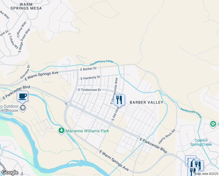 map of restaurants, bars, coffee shops, grocery stores, and more near 3954 East Timbersaw Drive in Boise