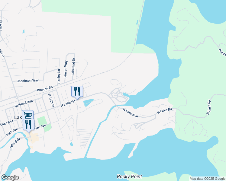 map of restaurants, bars, coffee shops, grocery stores, and more near Kings Row in Lakeside