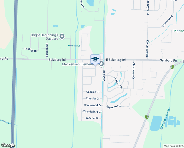 map of restaurants, bars, coffee shops, grocery stores, and more near 5584 Noreen Drive in Bay City