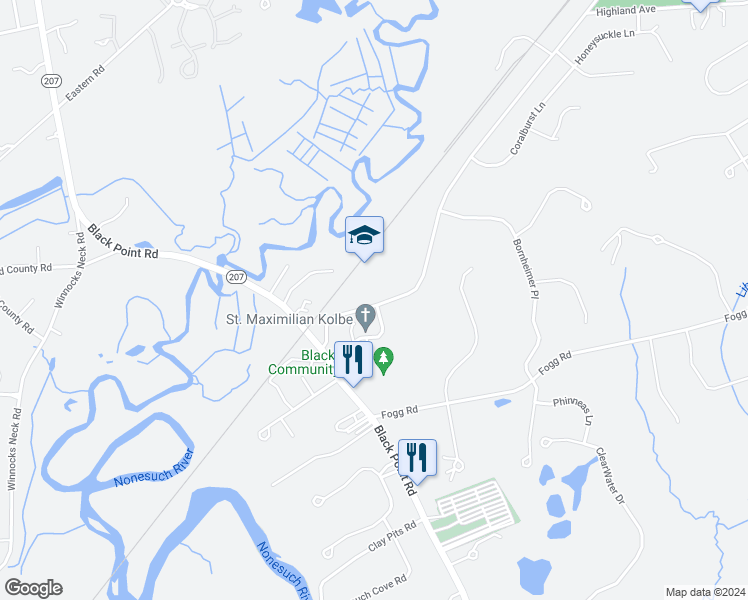 map of restaurants, bars, coffee shops, grocery stores, and more near 16 Highland Avenue in Scarborough