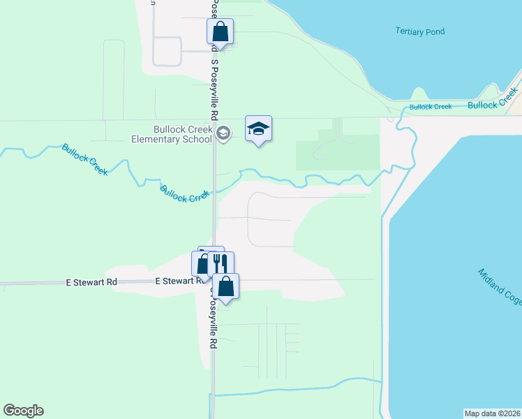 map of restaurants, bars, coffee shops, grocery stores, and more near 3077 East Frederick Street in Midland