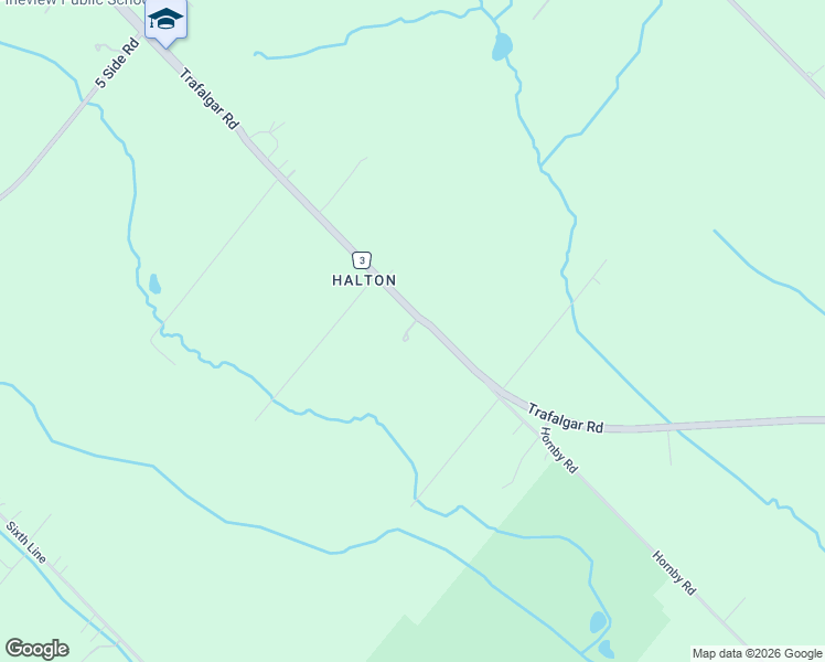 map of restaurants, bars, coffee shops, grocery stores, and more near 8584 Halton Regional Road 3 in Halton Hills