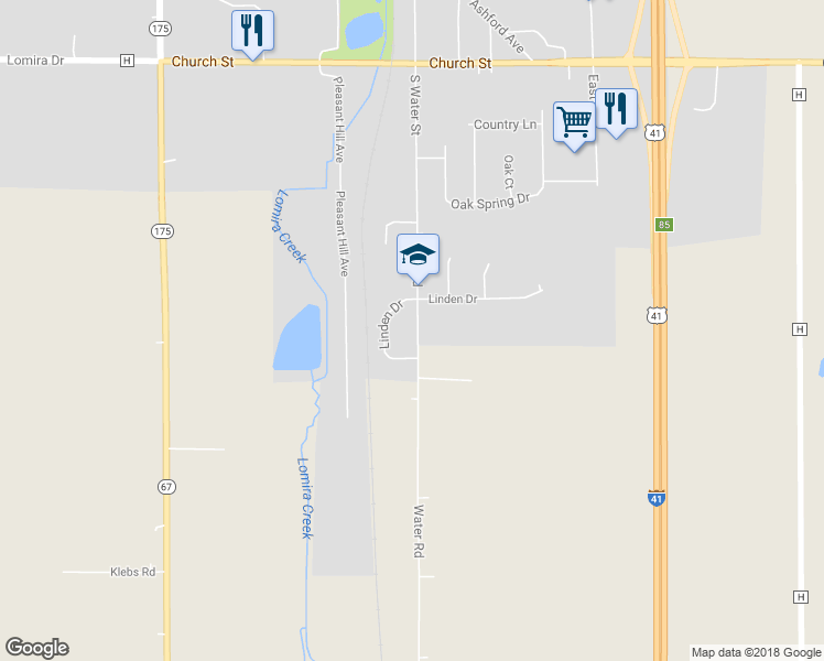 map of restaurants, bars, coffee shops, grocery stores, and more near 177 Water Road in Lomira