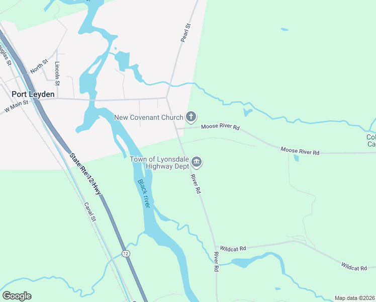 map of restaurants, bars, coffee shops, grocery stores, and more near 3058 River Road in Port Leyden