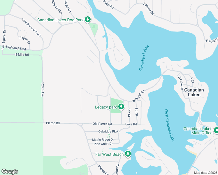 map of restaurants, bars, coffee shops, grocery stores, and more near 8111 West Royal Road in Stanwood