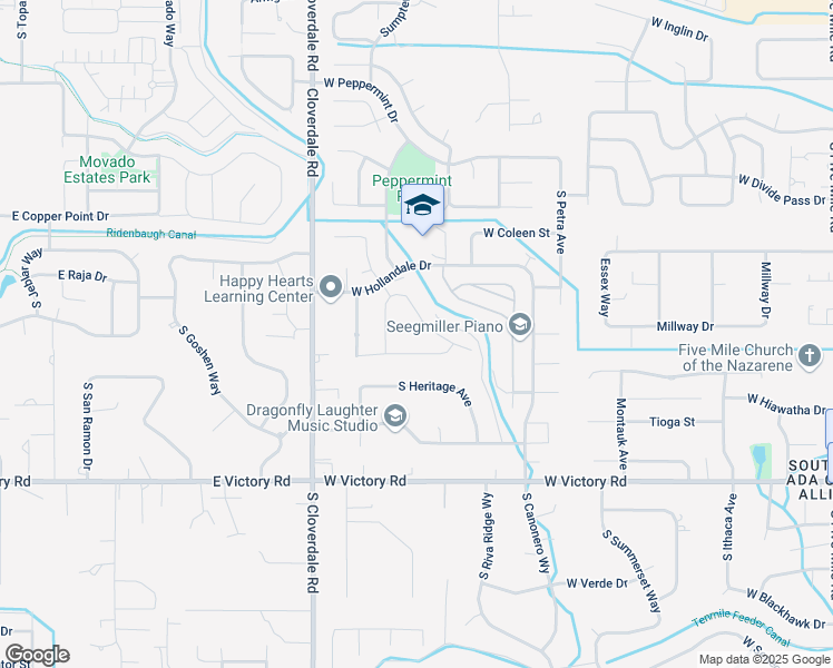 map of restaurants, bars, coffee shops, grocery stores, and more near 11942 West Hiawatha Drive in Boise