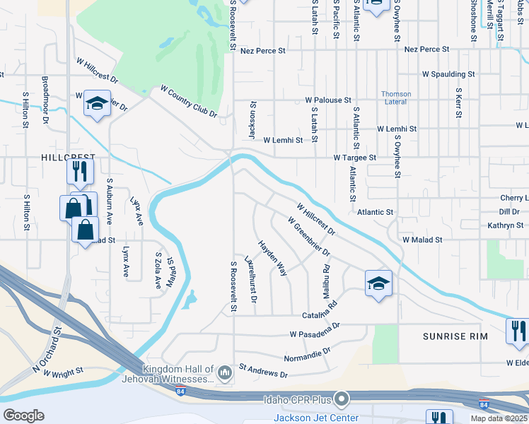 map of restaurants, bars, coffee shops, grocery stores, and more near 2508 Hayden Way in Boise