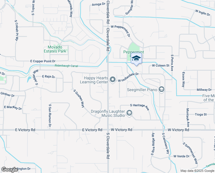 map of restaurants, bars, coffee shops, grocery stores, and more near 2503 South Cloverdale Road in Boise
